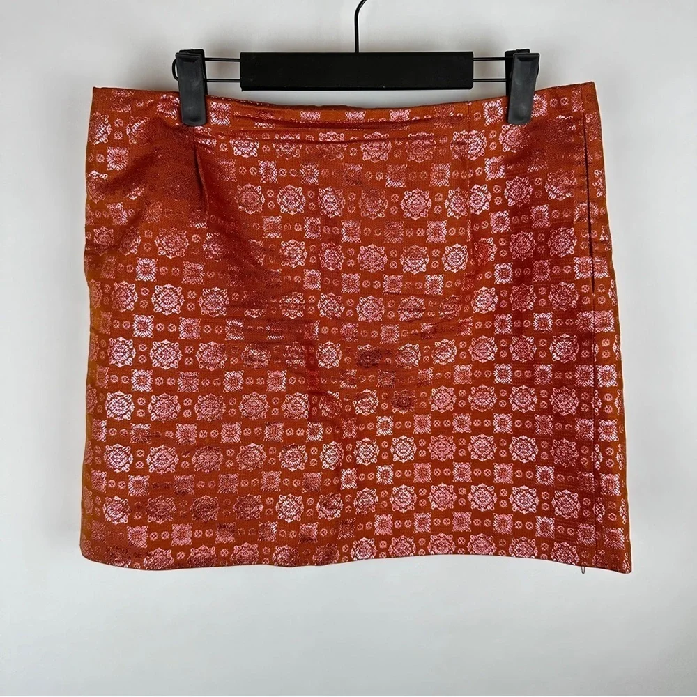 J. Crew Gold and Burnt Orange Skirt | US Size 8